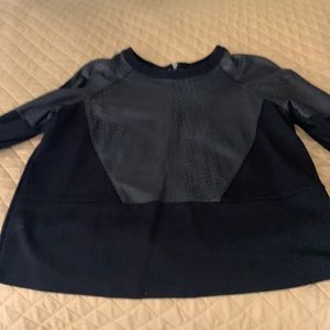 Leather and knit top